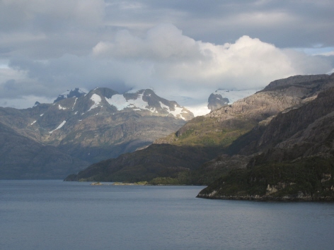 View of mountains from the ship