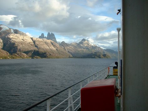 View of mountains from the ship