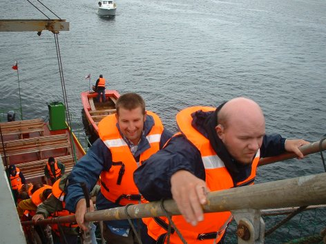 Boarding the boat