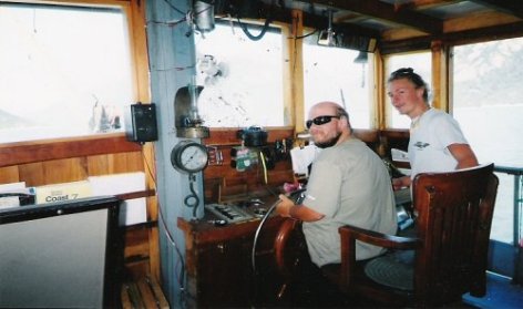 Tony piloting the boat