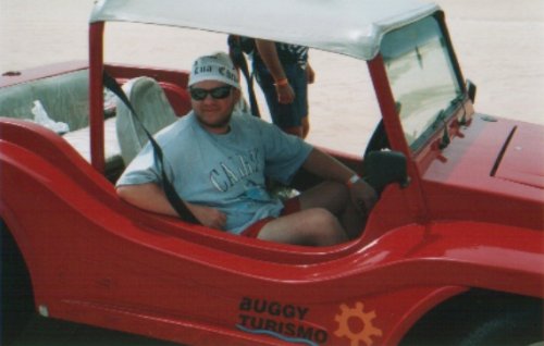 Tony in a sand buggy