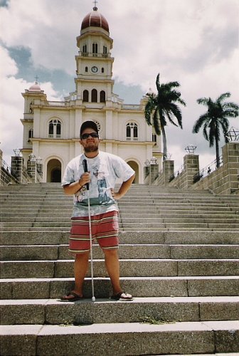In front of El Cobre church, Santiago de Cuba