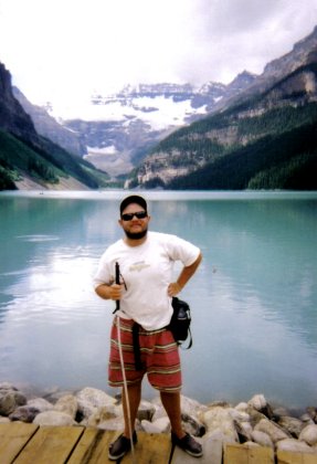 Tony on the shore of Lake Louise