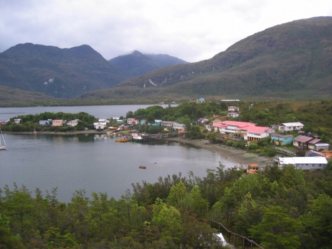 Harbour with  houses and shops