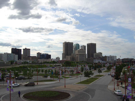 View of Winnipeg from The Forks.