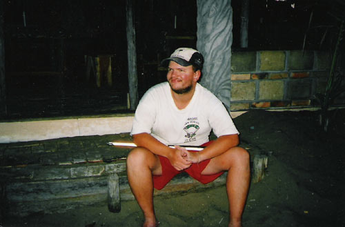 Tony on the steps at Fatimas