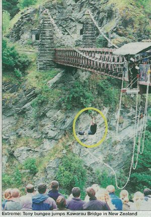  Extreme: Tony bungee jumps Kawarau Bridge in New Zealand