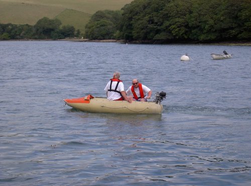 Tony in dinghy