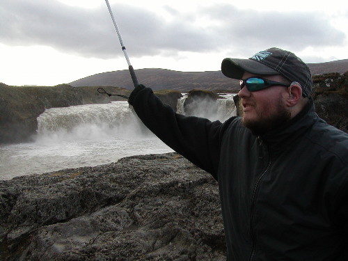 Tony at Godafoss waterfall
