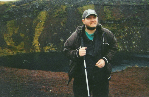 Tony standing by Kerið Crater