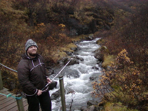 Tony by river in Skaftafell national park