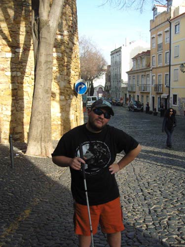 Tony in a street near the castle