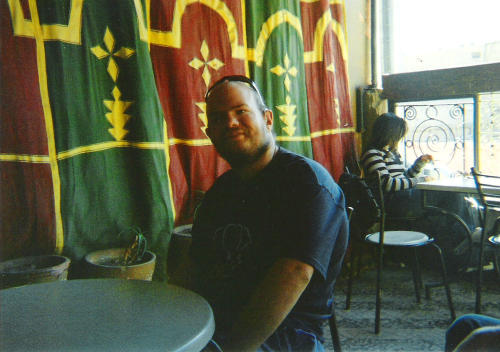 Tony sat at a table