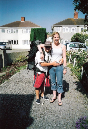 Outside my family's home in Weston-super-Mare.