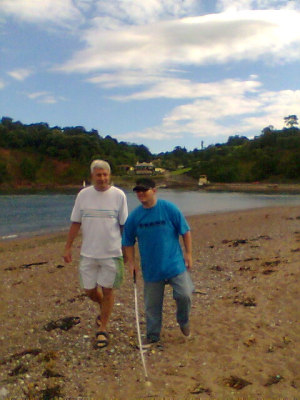 Tony and his Step Dad in Teignmouth. 13th July 2008.