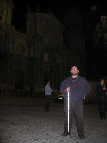 Tony in front of a church in Cadiz centre