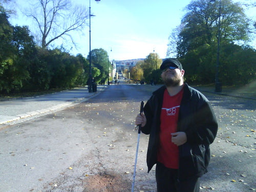 Tony standing in street