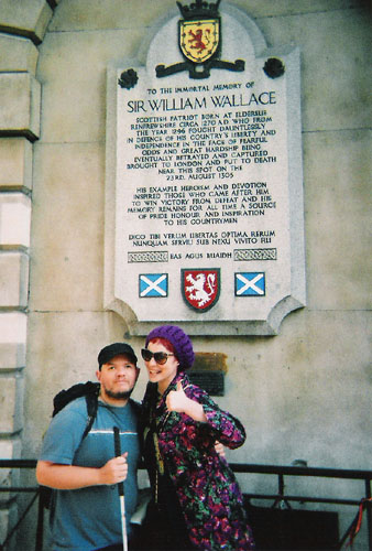 Tony and friend outside St. Bartholomew's Hospital