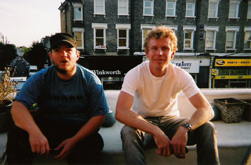 Tony with American friend Ross at Tram's flat